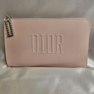 Dior Clutch Makeup Case Pink w Silver Accents NWOT